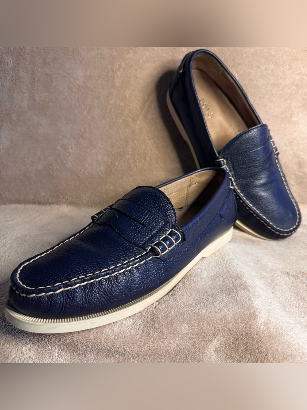Polo Ralph Lauren Blue Leather Bjorn Penny Loafers Size 9.5D